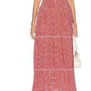 Frankies Bikinis Christabelle Maxi Dress  in Ladybug Gingham